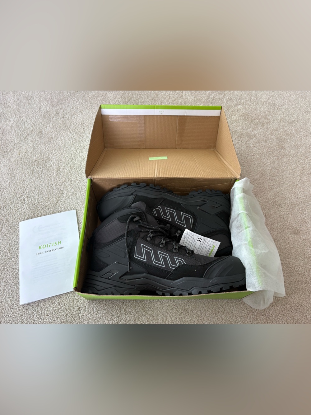 KoiFish Black Trail Hiking Shoes